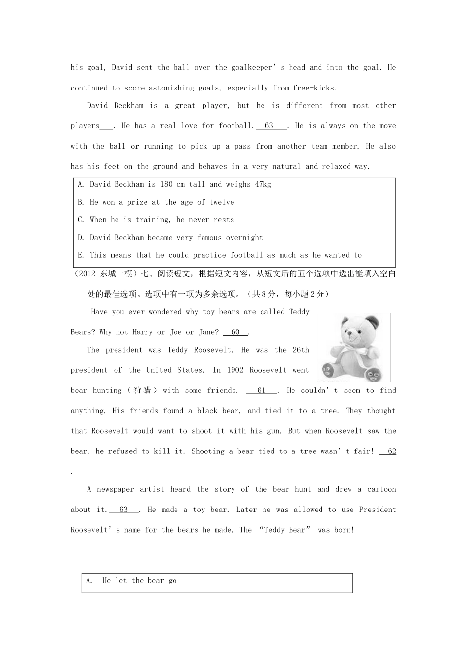 北京市中考英语一模分类汇编 还原句子(无答案) 试题_第3页