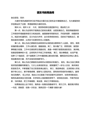 团支书的竞选词