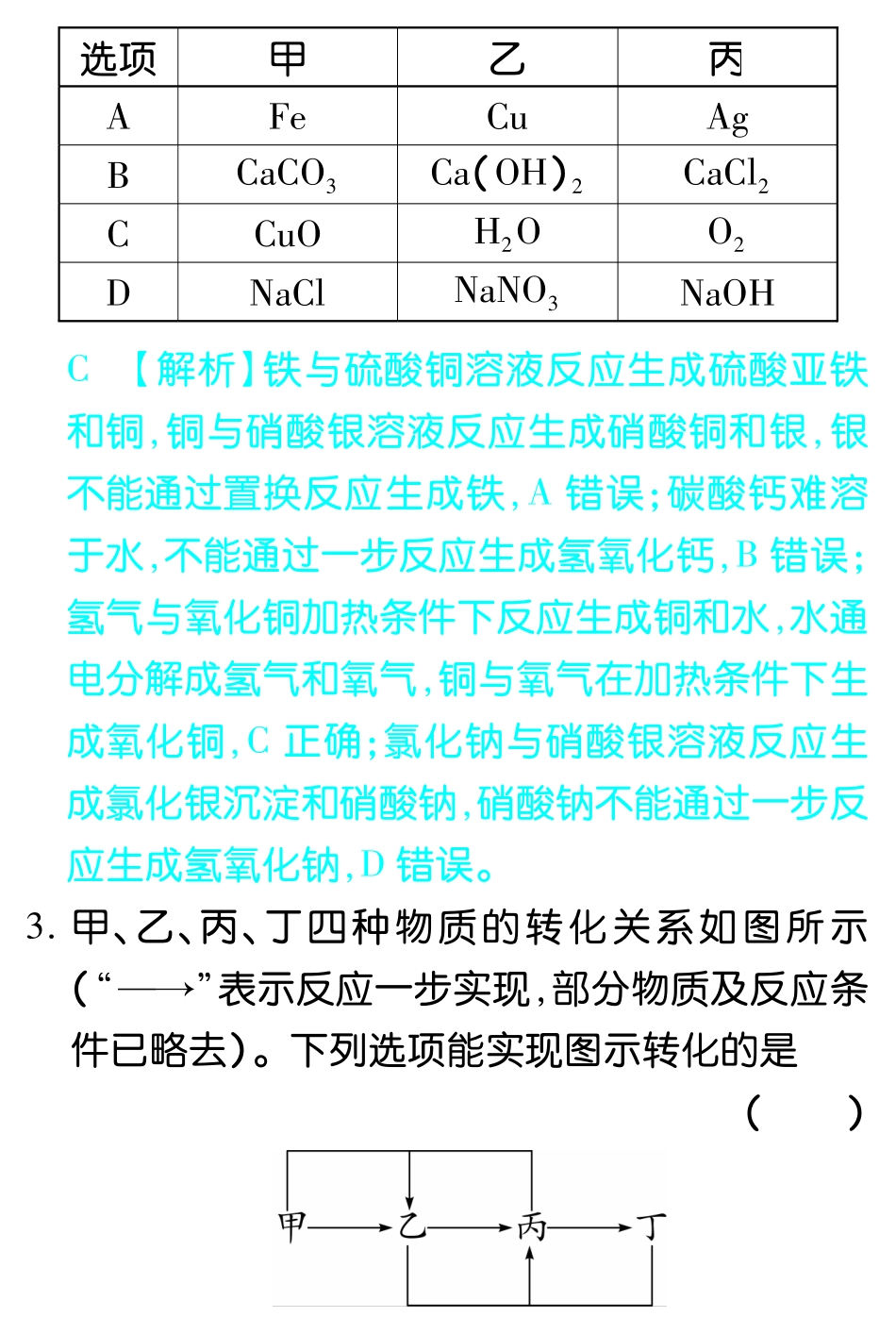 天津市中考化学试卷研究题库 物质转化与推断(pdf)试卷_第2页
