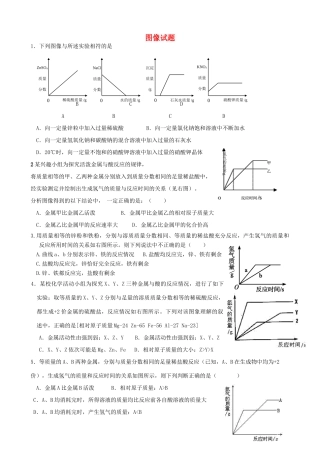 九年级化学下册 9 金属 金属与酸反应图像试卷(新版)鲁教版试卷