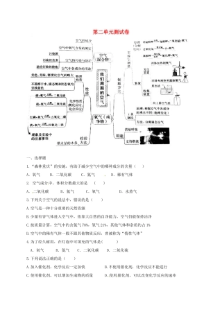 九年级化学上册 第二单元 我们周围的空气综合测试 新人教版试卷
