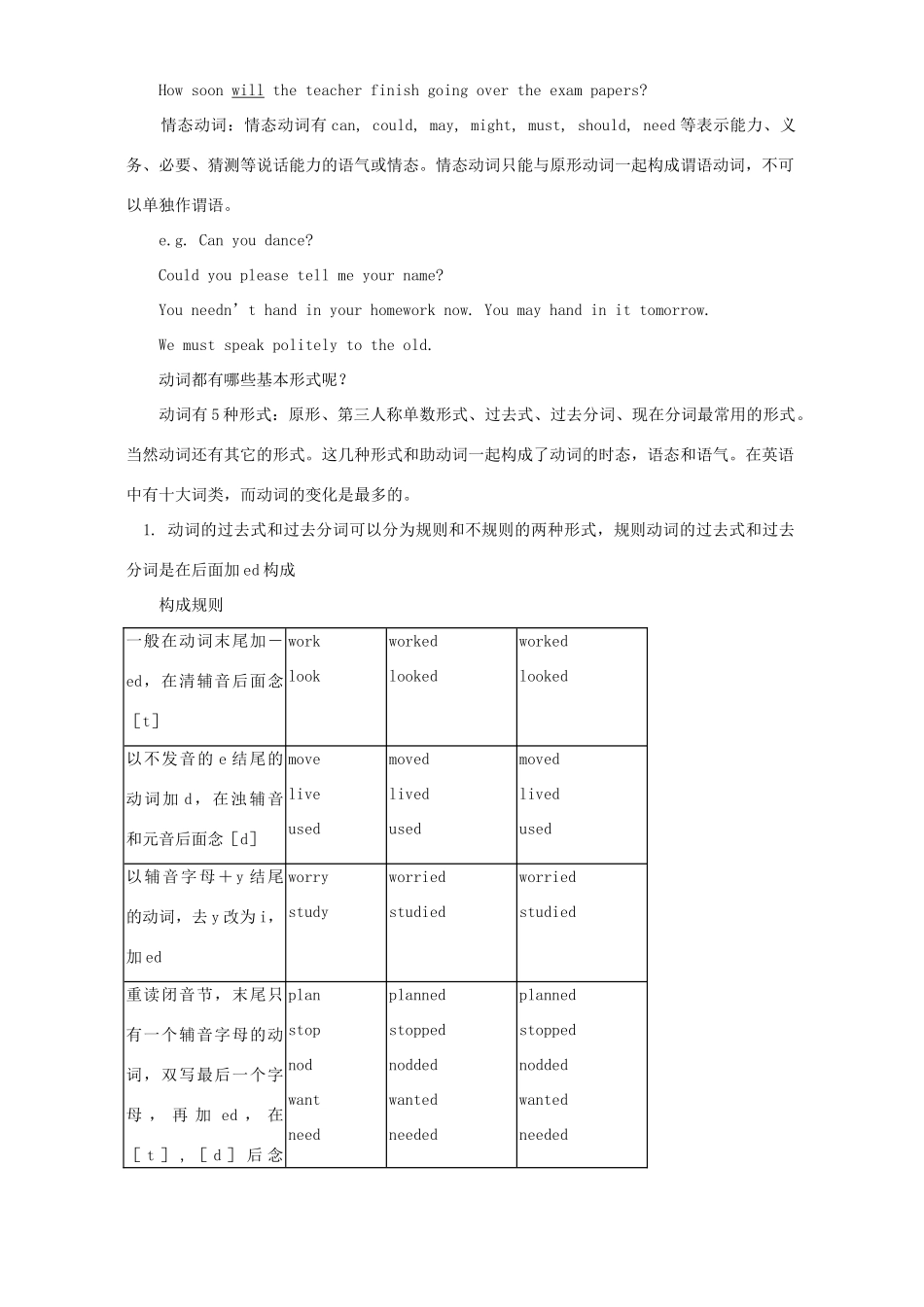 初三英语复习动词的时态 人教版 朗文 试题_第2页
