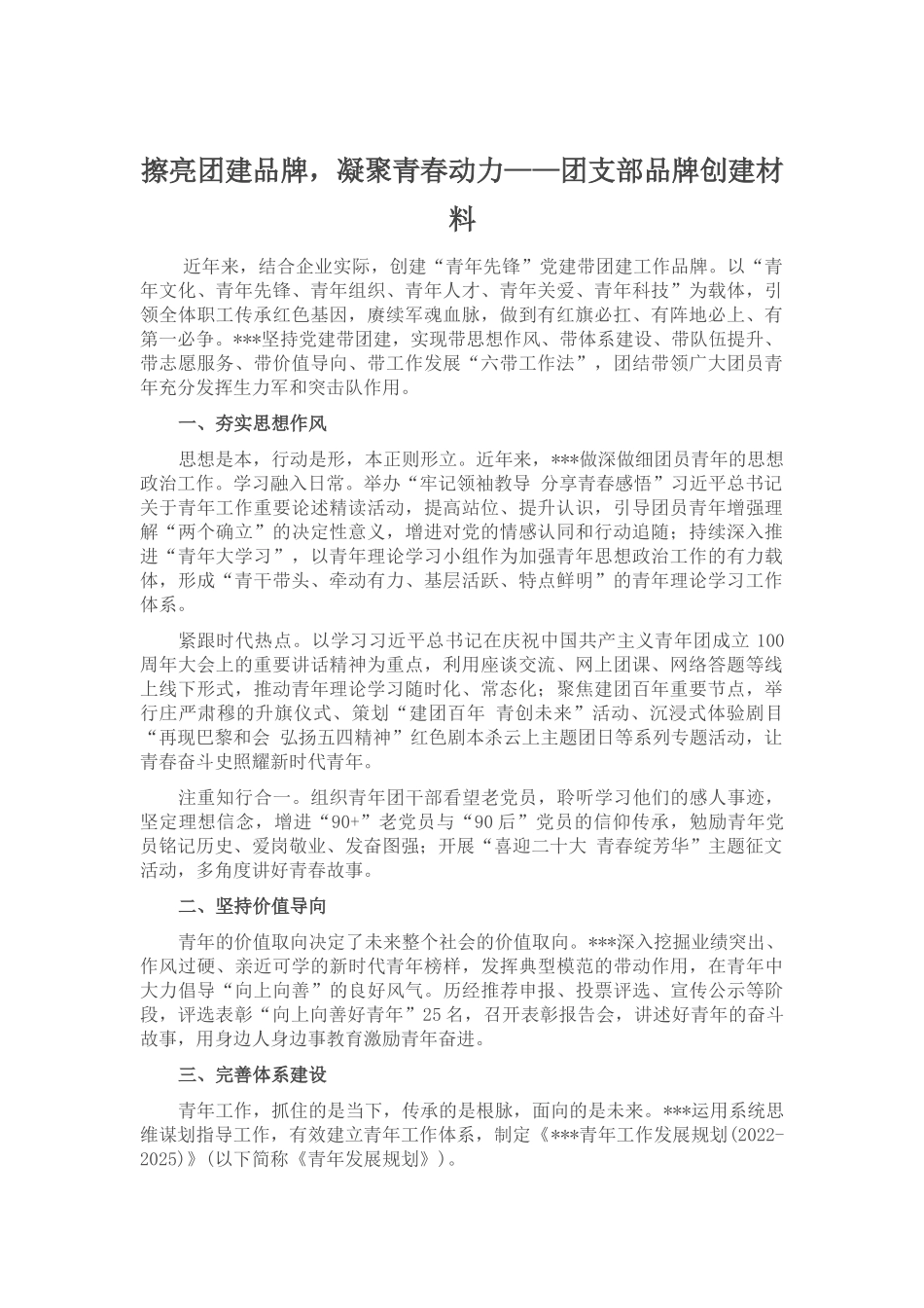 团支部品牌创建材料_第1页