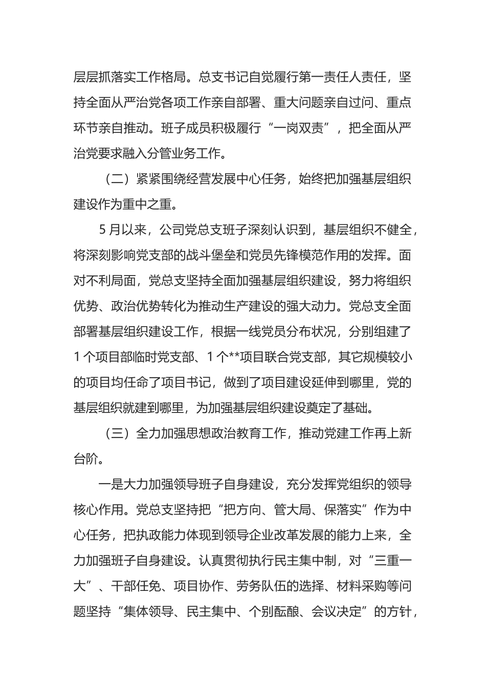 公司2022年上半年党建工作汇报发言_第2页