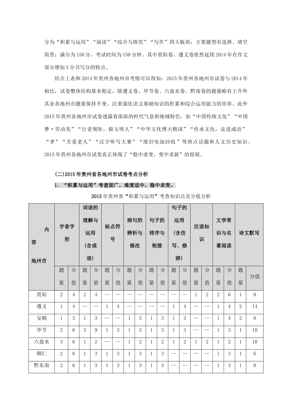 中考语文试卷分析及备战策略 素材_第2页