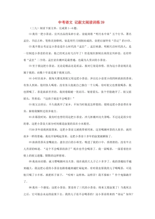 中考语文 记叙文阅读训练39试卷
