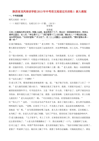 中考语文阅读过关训练1 新人教版试卷