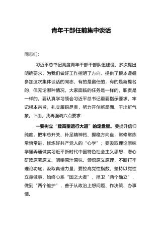 青年干部任前集中谈话