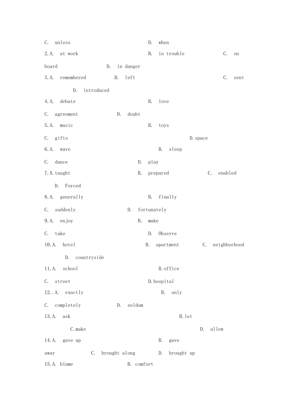 山西省曲沃二中 高二英语上学期期末考试试卷试卷_第2页