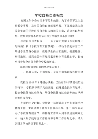 学校自检自查报告