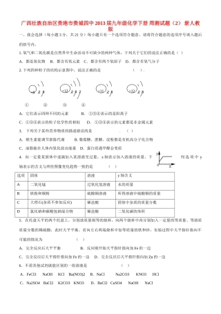 九年级化学下册 周测试卷(2) 新人教版试卷