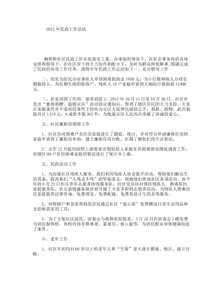 民政工作总结