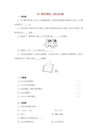 初一数学代数式 人教义务代数 试题