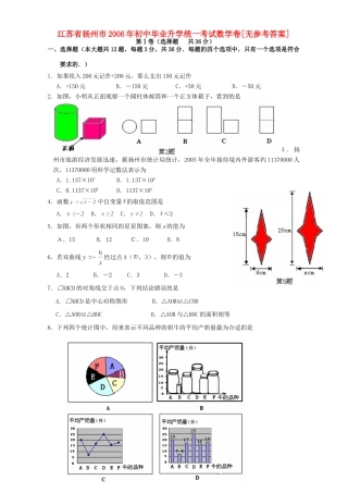 初中毕业升学统一考试数学卷[无参考答案] 试题