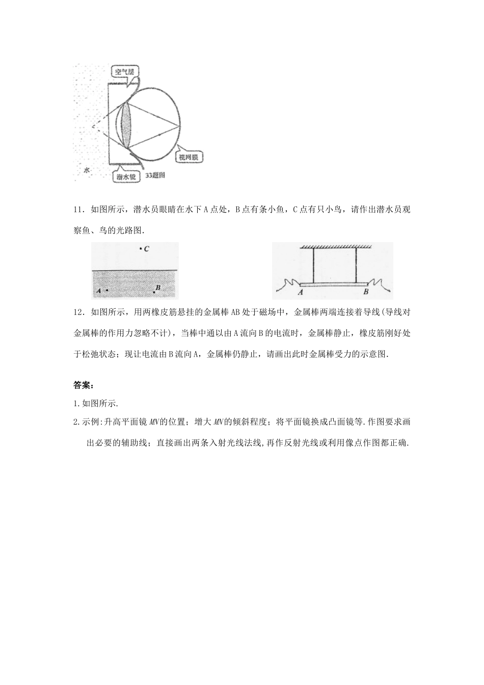 中考物理试卷汇编 作图题试卷_第3页