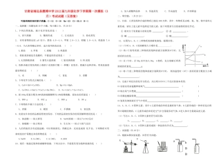 九年级化学下学期第一次模拟(3月)考试试卷试卷
