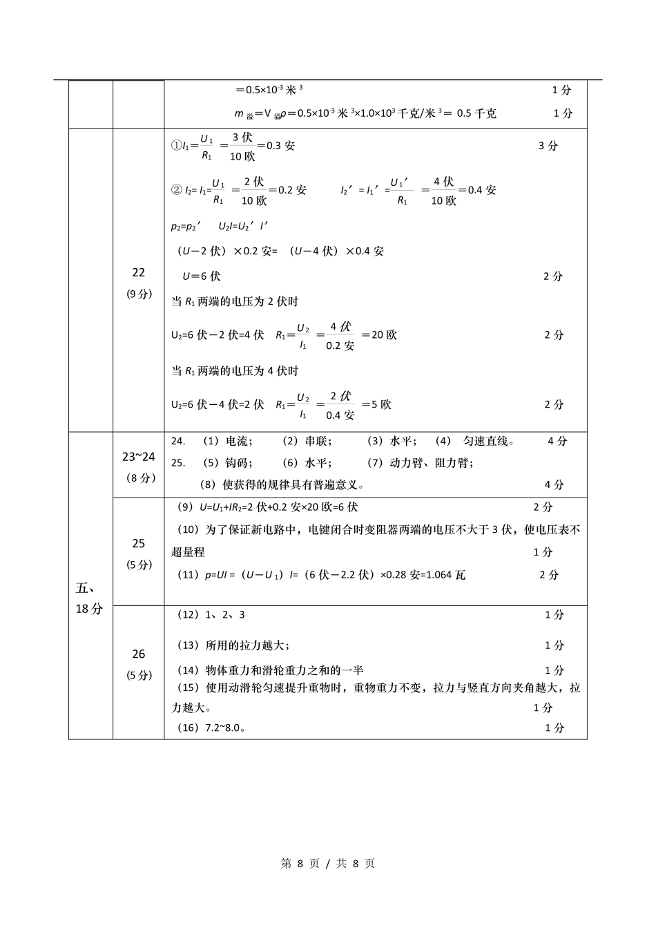 中考物理二模试卷答案(pdf) 上海市青浦区中考物理二模试卷_第2页