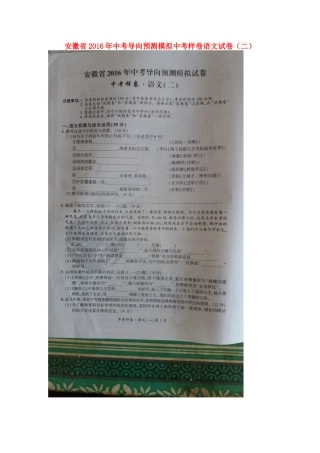 中考语文导向预测模拟试卷(二)试卷
