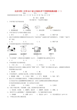 九年级化学下学期周检测试卷(一)试卷
