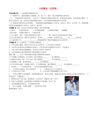 中考物理总复习 力的概念试卷