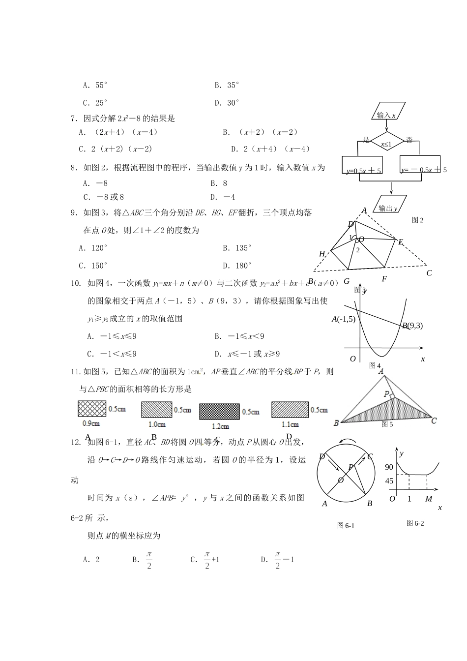 九年级数学教学质量检测试卷_第2页