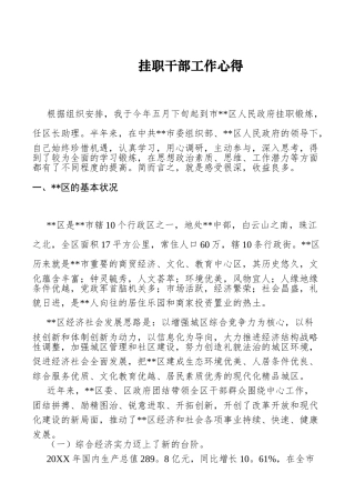 挂职干部工作心得13篇