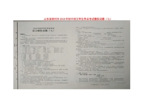 初中语文学生学业考试模拟试题(七)(扫描版) 试题