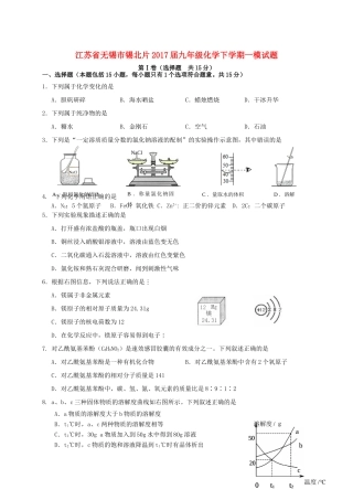 九年级化学下学期一模试卷试卷