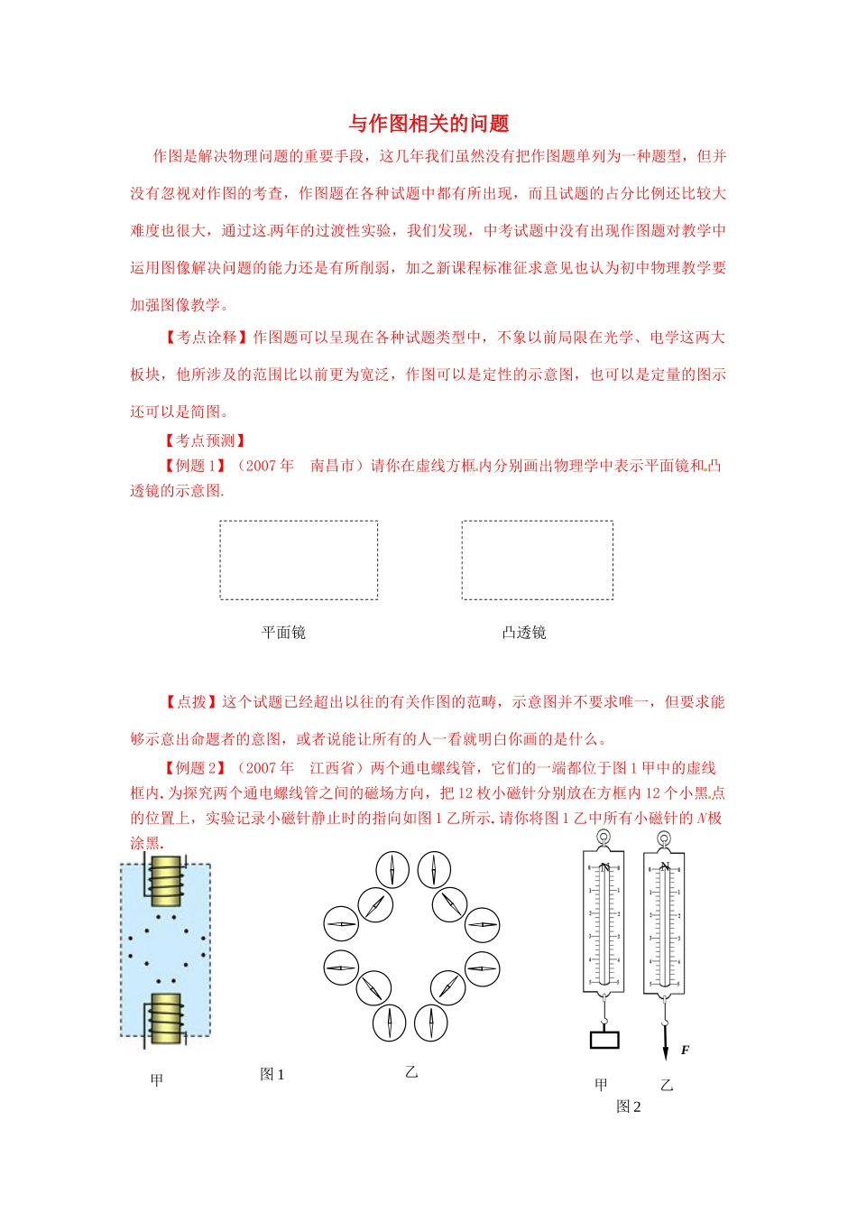 中考物理创新试卷 作图相关的问题 人教新课标版试卷_第1页
