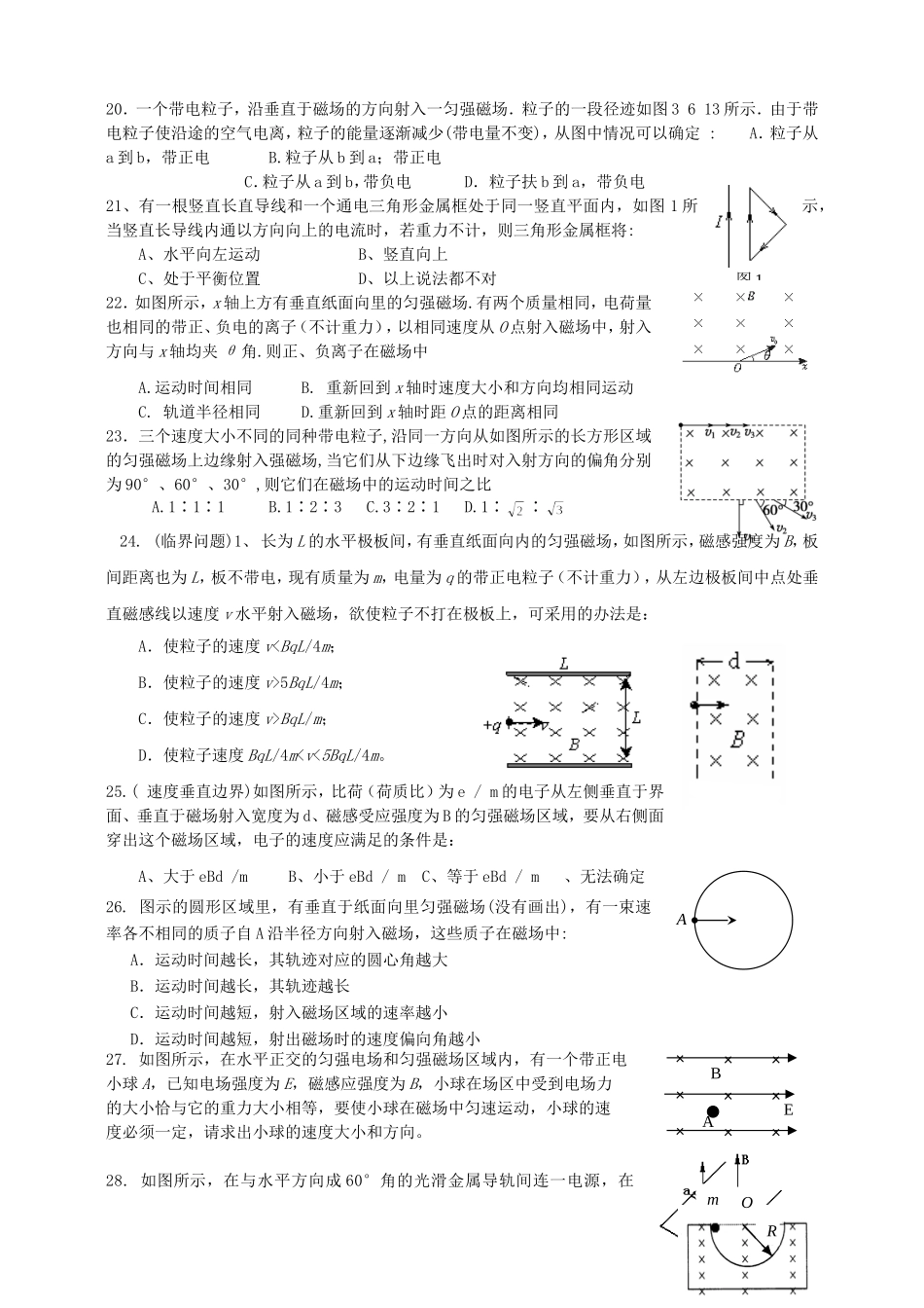 高三一轮复习《磁场》2019.12.8_第3页