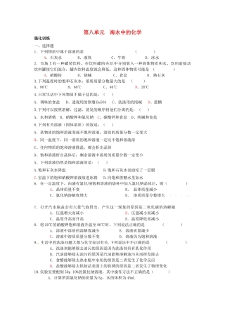 九年级化学下册(第八单元 海水中的化学)单元综合测试卷(新版)鲁教版试卷