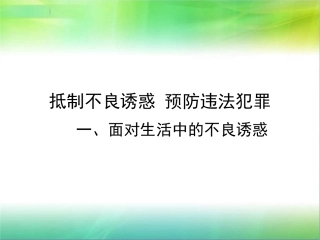 抵制不良诱惑-预防违法犯罪