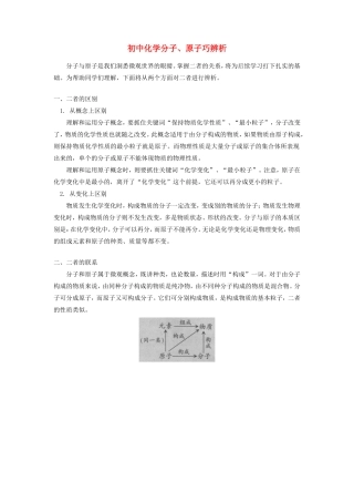 初中化学分子、原子巧辨析专题辅导 试题
