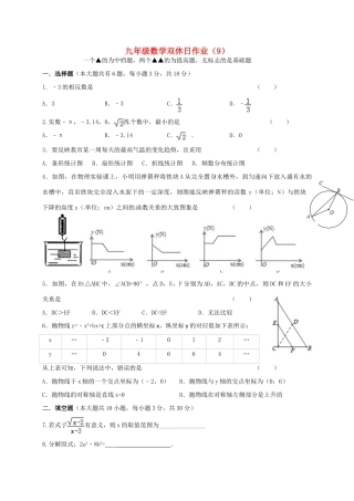 九年级数学下学期双休日作业(9)试卷