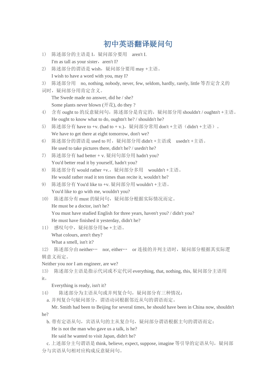 初中英语翻译疑问句_第1页