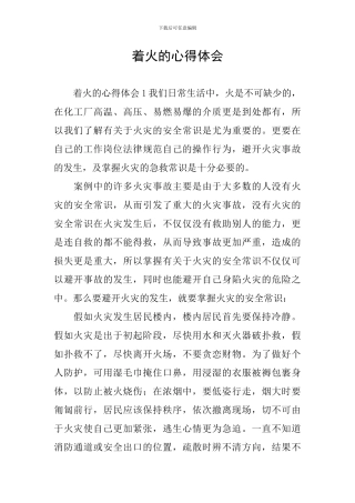 着火的心得体会