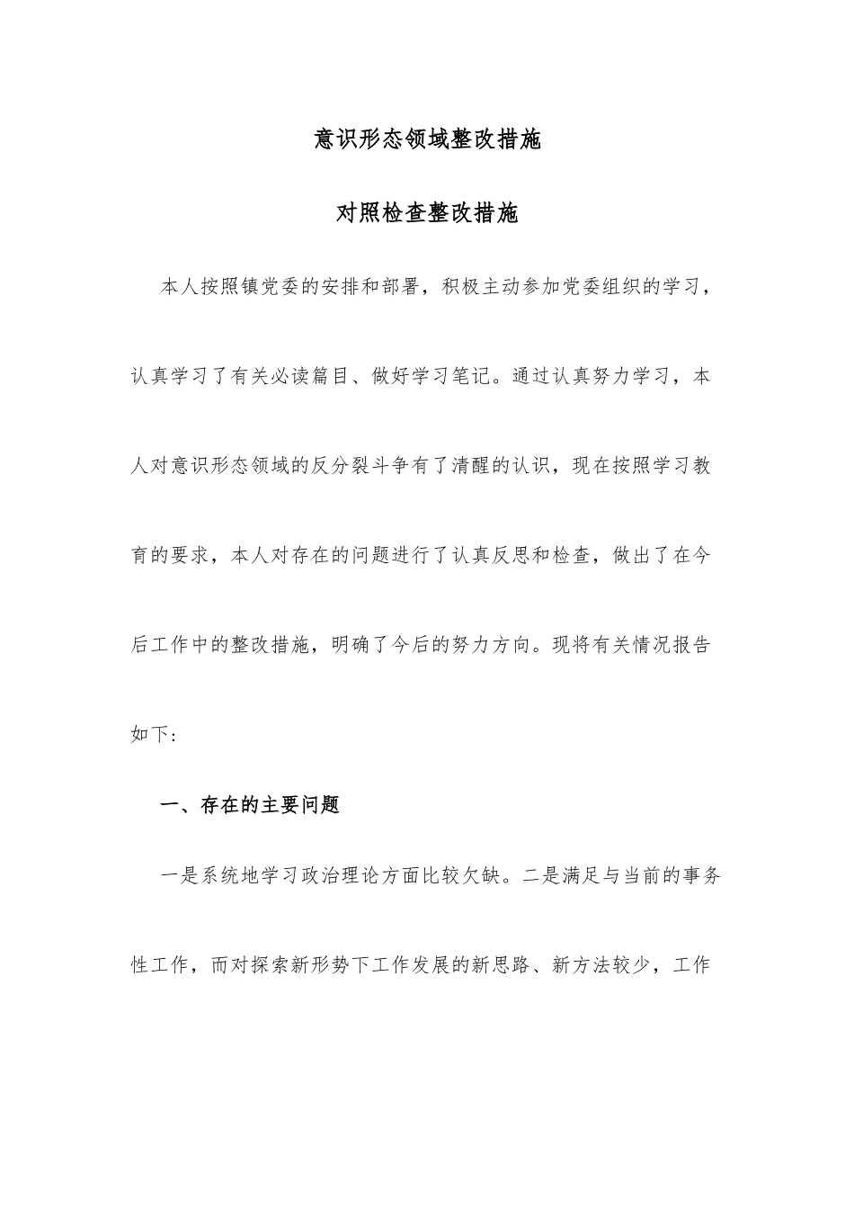 意识形态领域整改措施_第1页