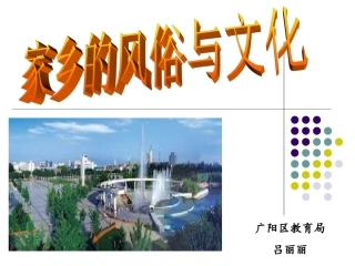 家乡的风俗与文化