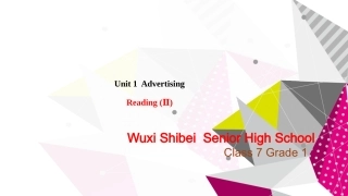 Reading(2)：Advertisements