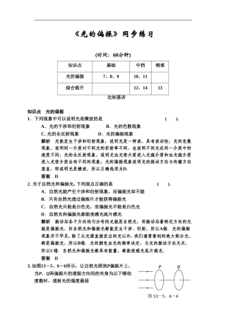《光的偏振》同步练习3