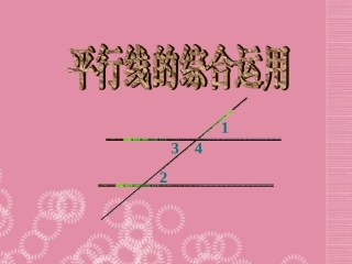 广东省珠海市金海岸中学七年级数学下册《平行线综合应用》课件-(新版)新人教版