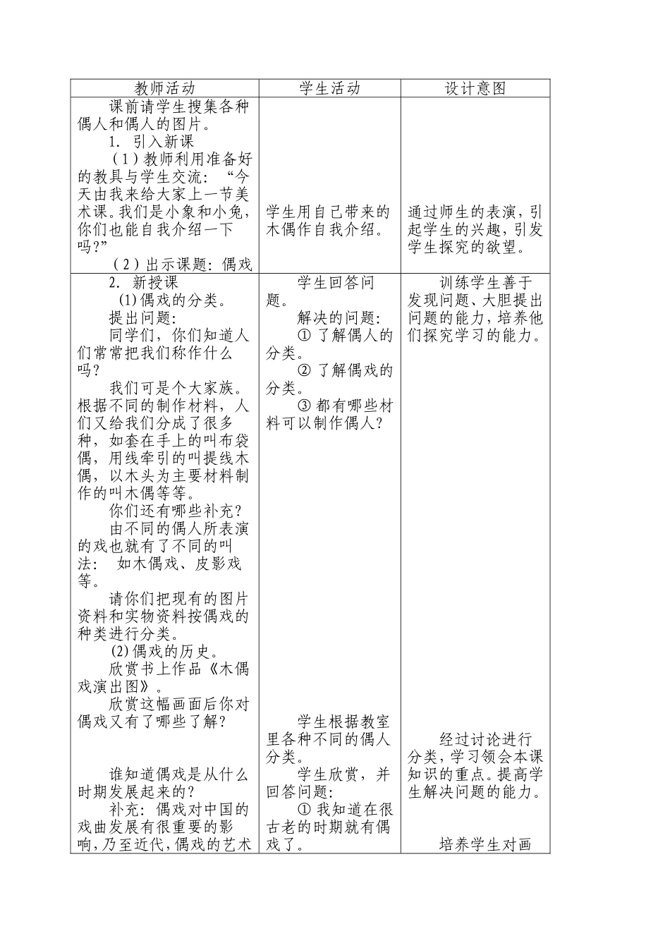 研讨课《偶戏》教学设计_第2页