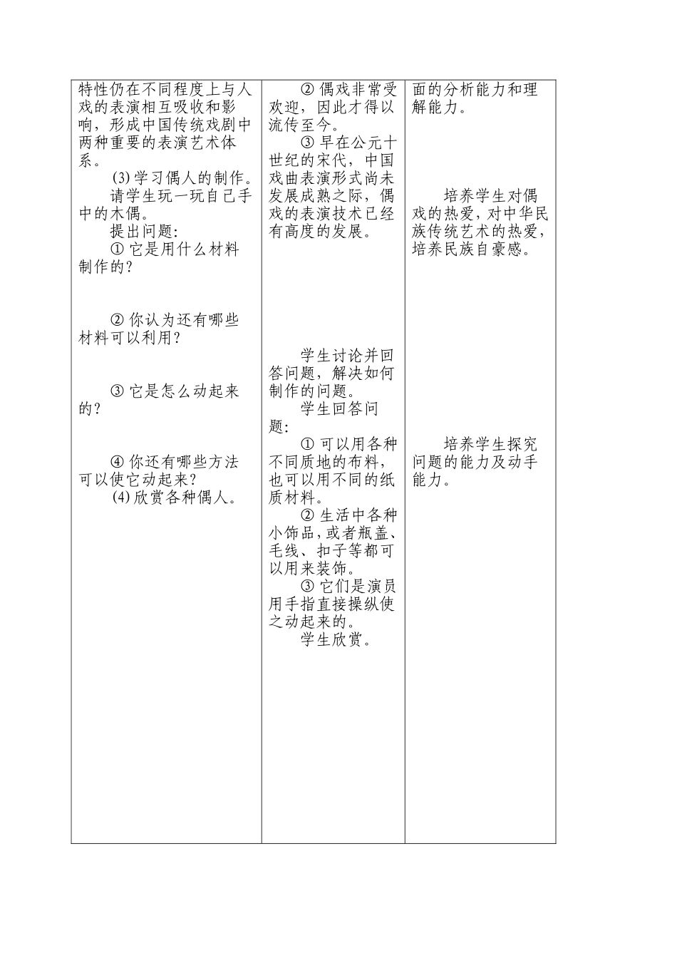 研讨课《偶戏》教学设计_第3页