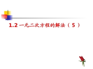 1.2一元二次方程的解法5.2--一元二次方程的解法5