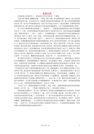 九年级语文-生死之间作文素材-