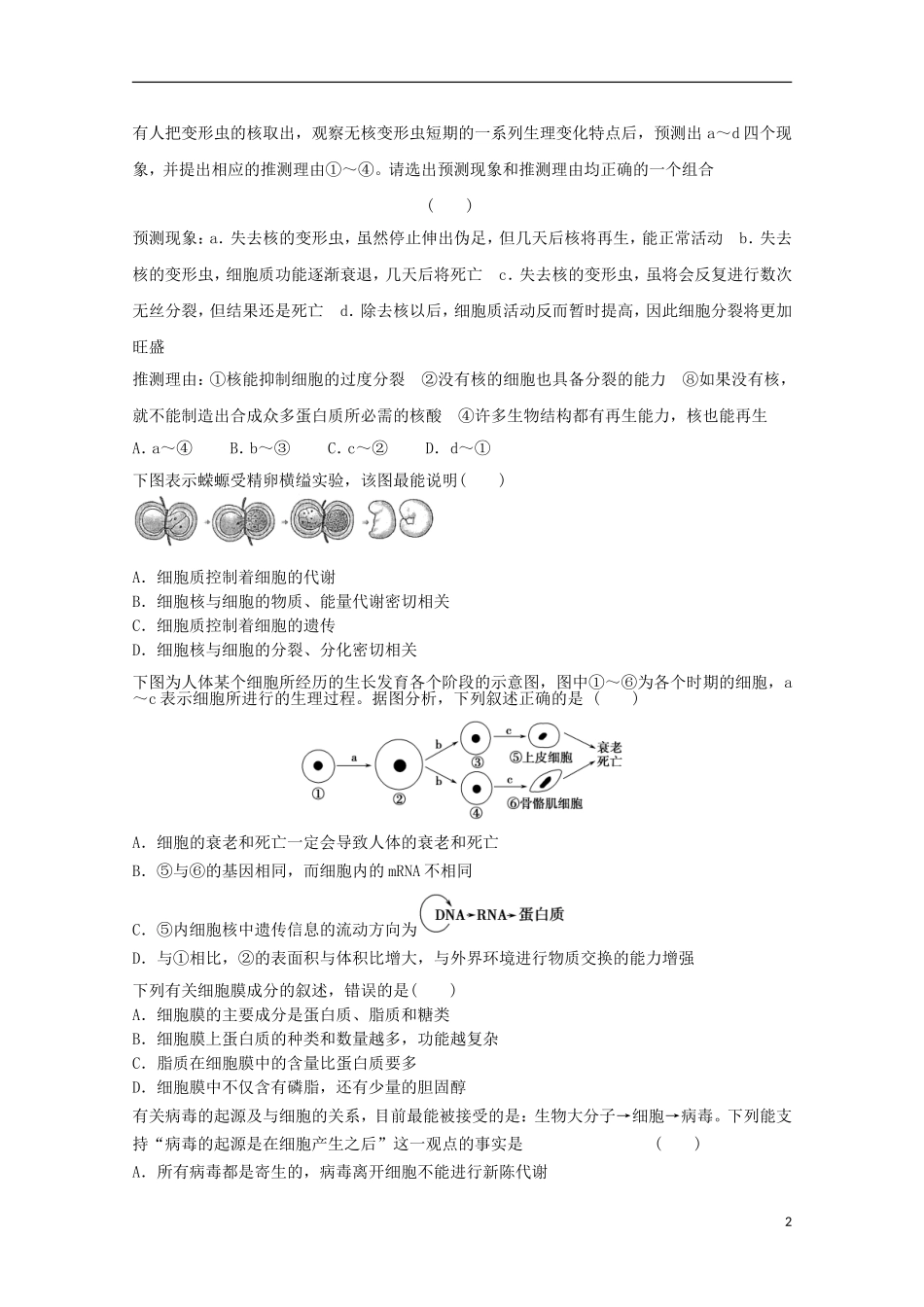 高一生物暑期训练36_第2页