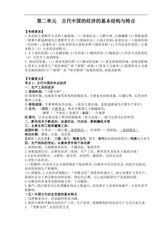 2016历史复习2古代中国的经济的基本结构与特点