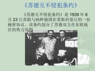 苏德互不侵犯条约