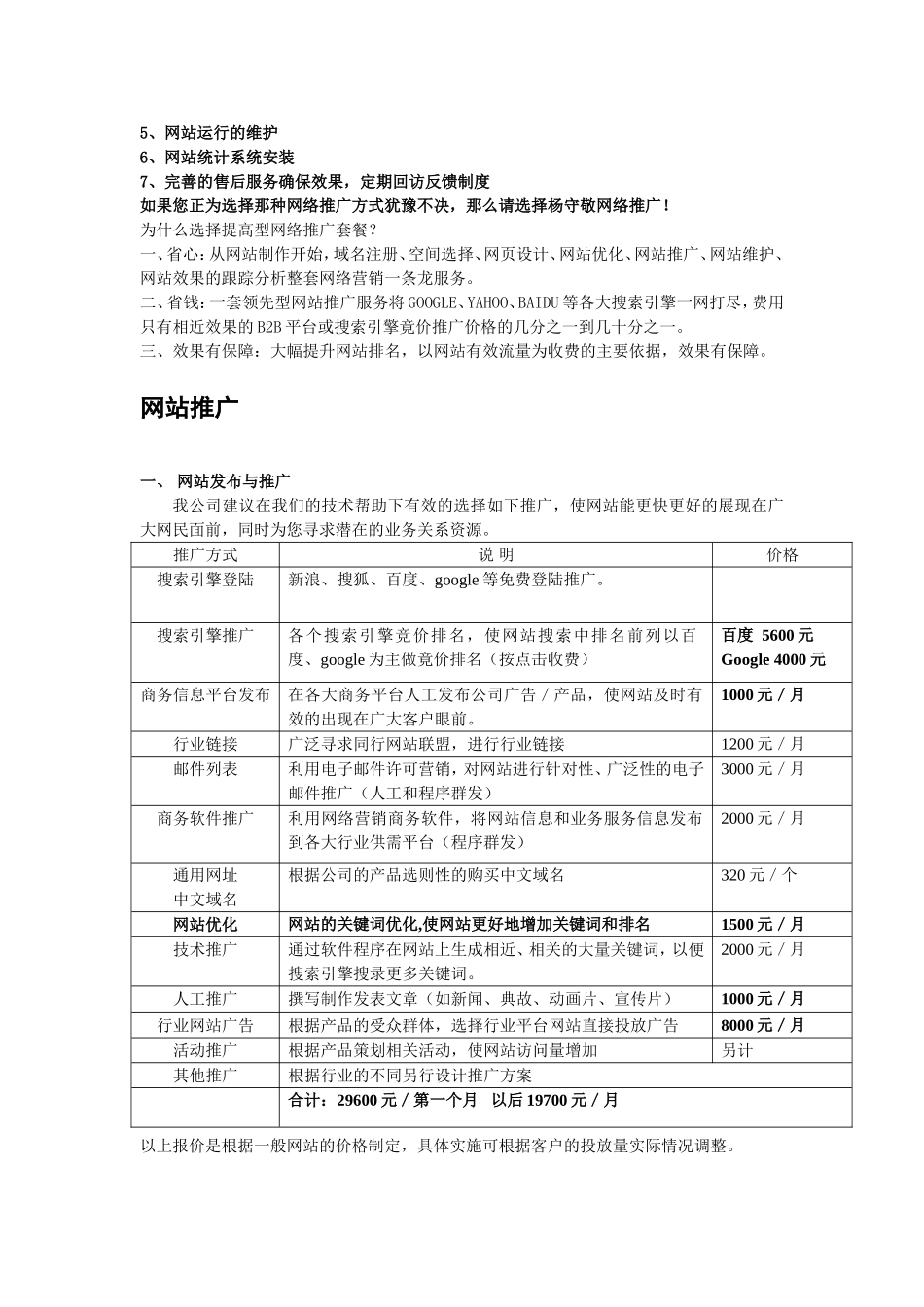 提高型网络推广预算方案_第3页