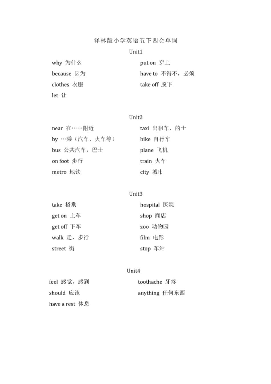 五下四会单词_第1页